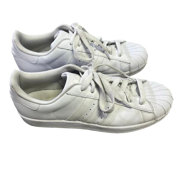 Adidas Superstar Clamshell Sneaker White/White, Men’s 11.5 Leather Athletic Shoe - Picture 1 of 11